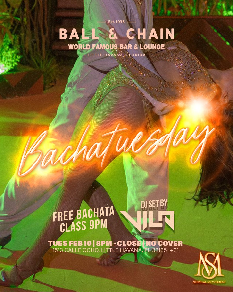 BallAndChainBar's tweet photo. TODAY: #LiveMusic NOW to 6 p.m., #HappyHour 4 to 7, #LiveJazz 6 to 9, then #MamboMondays with DJ Ivan + a FREE #SalsaClass & #BachataClass, 9
TOMORROW: #Bachatuesday includes DJ Vila + a FREE #BachataLesson
#supportlocal https://t.co/kBdwIKRQzT
๐๐ https://t.co/nBLbTs1JwU