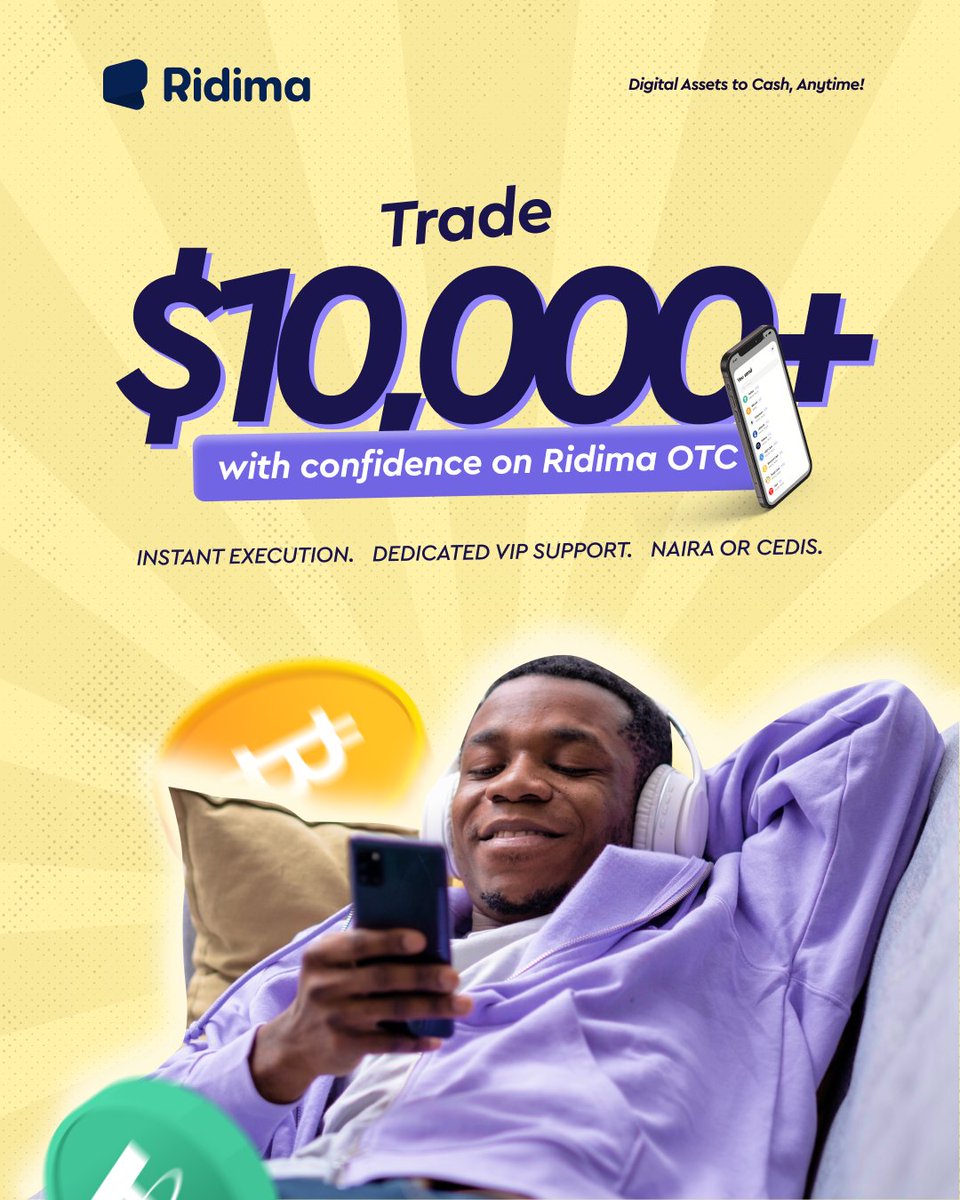 When you trade big, speed and trust matter. Ridima OTC handles $10,000+ with ease. 🫰

Instant &amp; secure. ⚡💜
