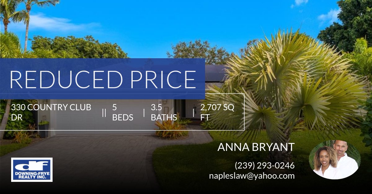 anna1bryant's tweet photo. 📍 Reduced Price 📍 This recently reduced home at 330 Country Club Dr in Naples won't last long, so, don't wait to set up a showing! Reach out here or at (239) 293-0246 for more information!

#naplesflorida #naplesrealestate #naple... https://t.co/V4GFOxqvog https://t.co/r7AZcdAj4h