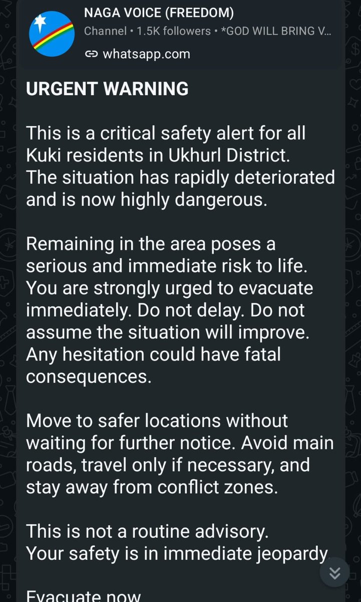 chinkukimizogin's tweet photo. Threats being circulated through WhatsApp channels against Kuki Adivasi citizens of India are alarming. The duty of @official_dgar @BSF_India @adgpi is to protect every Indian, without bias. We demand immediate action to ensure safety and justice. #KukiLivesMatter @TribalArmy https://t.co/5Zlk48mdAg