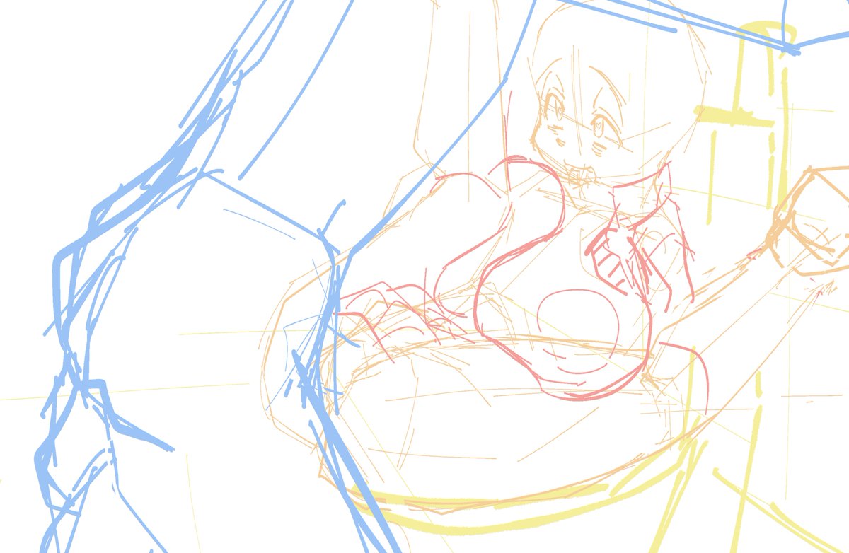 今日の支援サイト用エロ落書きのラフ 