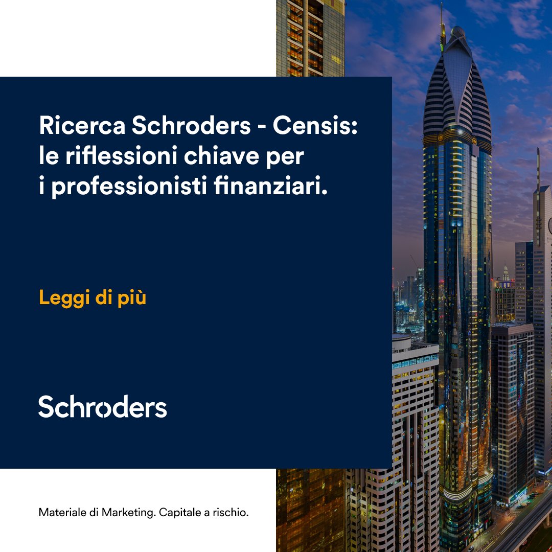 La Ricerca Schroders – Censis mostra un mercato più pronto di quanto sembri.
Clienti più consapevoli, giovani più aperti all’investimento, competenza finanziaria sempre più centrale. Scopri i principali takeaway per i professionisti: okt.to/waUYq1