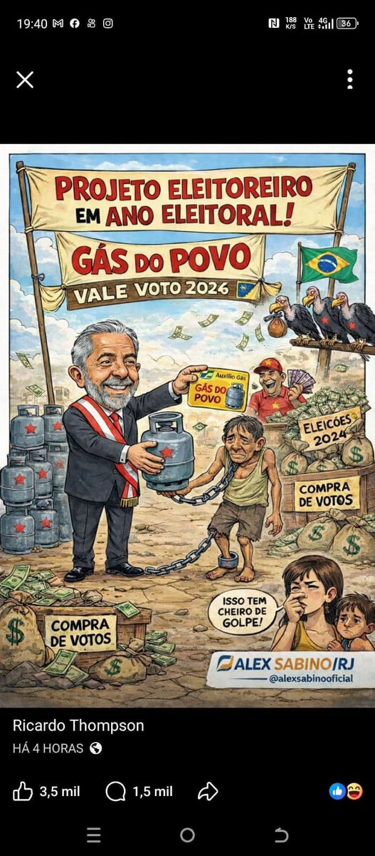 É isso que ele faz com o povo, escraviza o povo com projetos sociais.