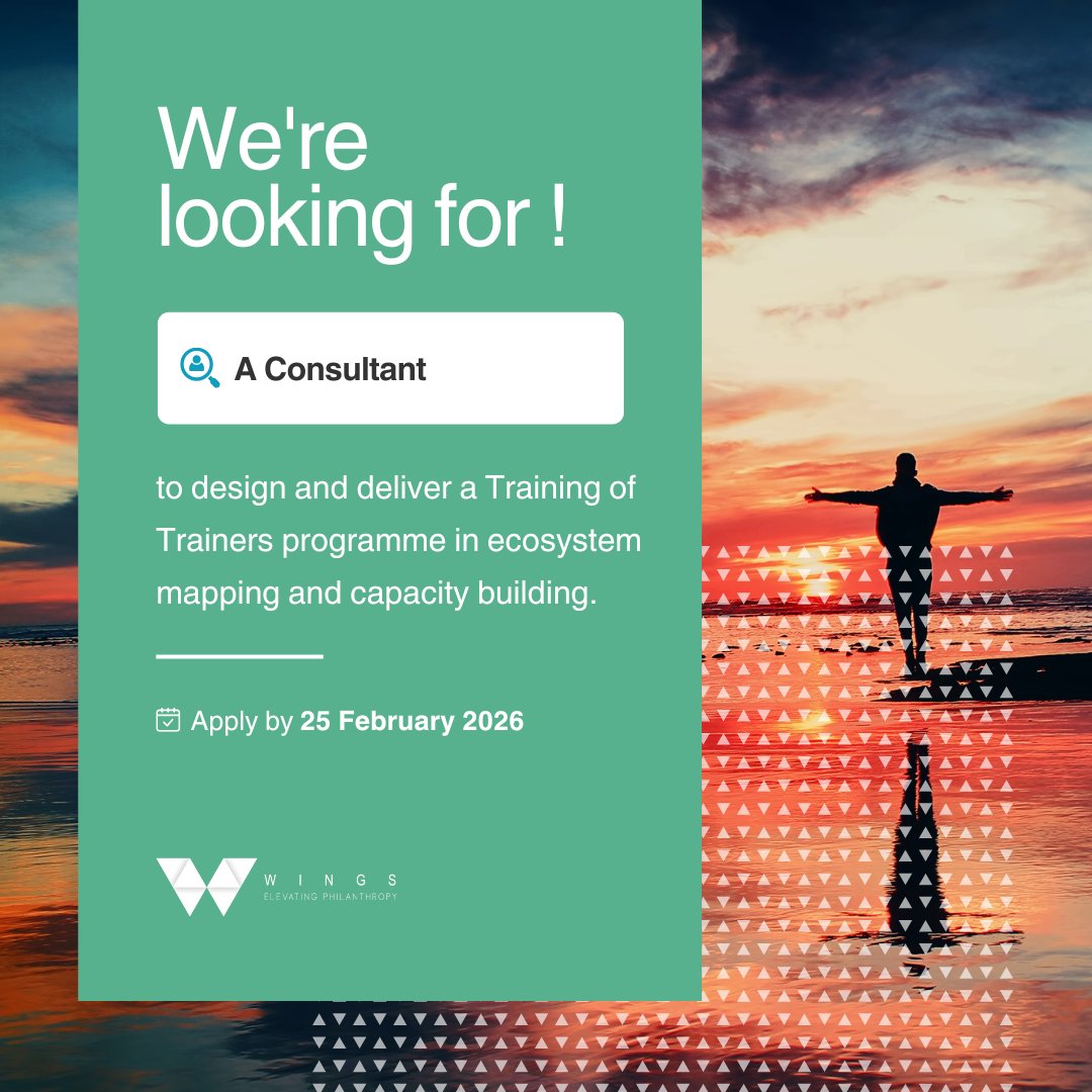 We’re looking for consultants with experience in philanthropy ecosystems, capacity building, adult learning &amp; systems approaches, especially those working with philanthropic advisors or consultants. Details here: wingsweb.org/en/about-jobs 
#LiftUpPhilanthropy