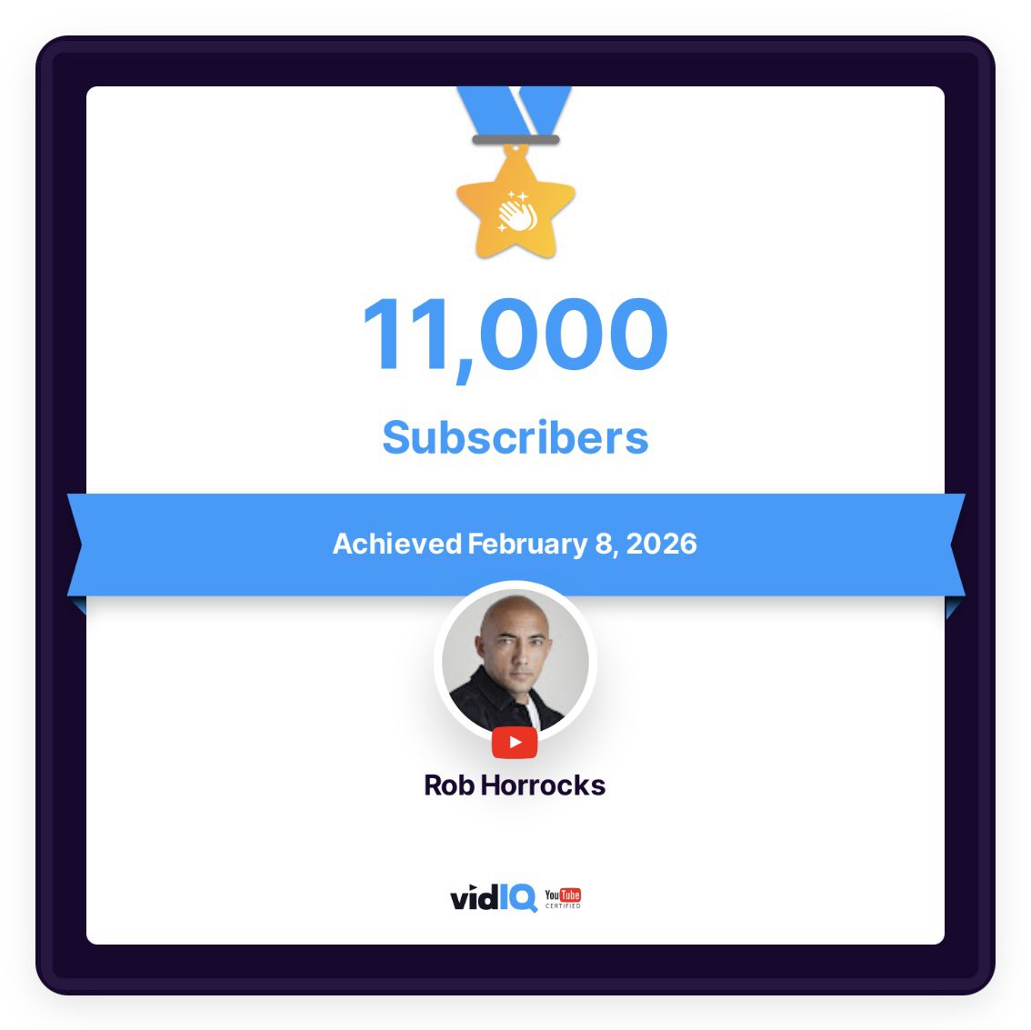 LuckyRob007's tweet photo. Some recent milestones achieved on YouTube! #luckyrob #robhorrocks https://t.co/1tgNakBtyX