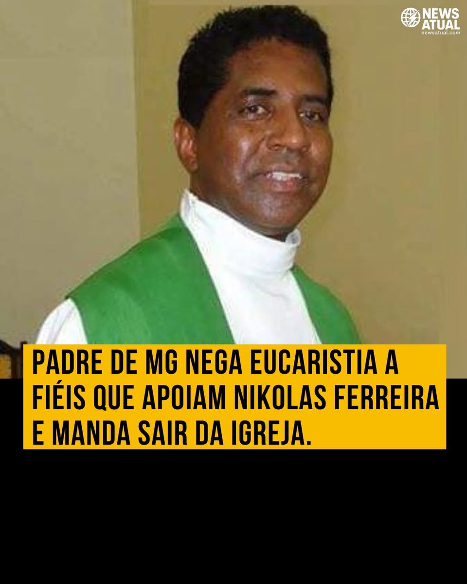 Este aí é o padre comunista, que negou eucaristia aos fiéis, somente aqueles que negavam o deputado Nicolas