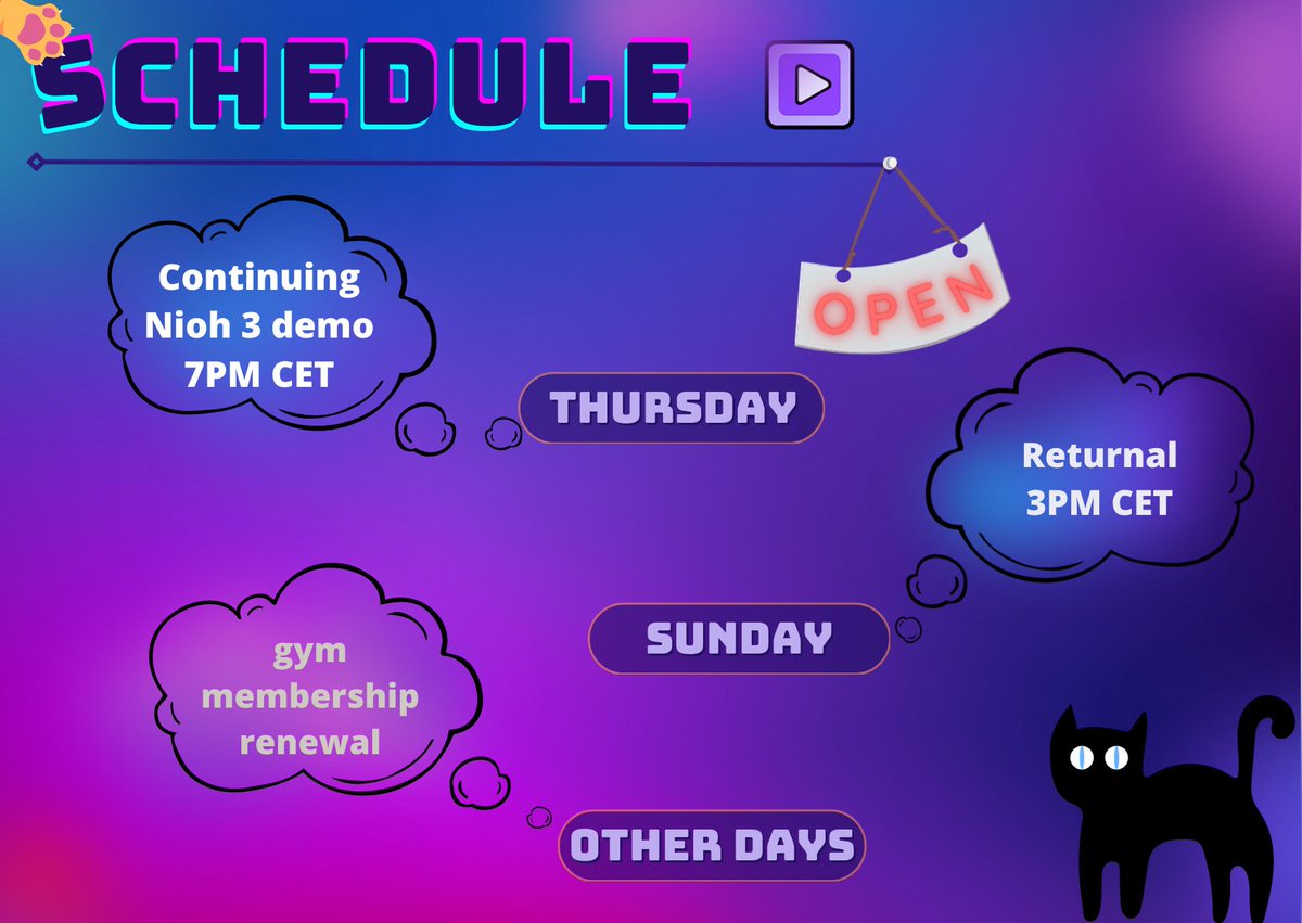 this week's schedule!