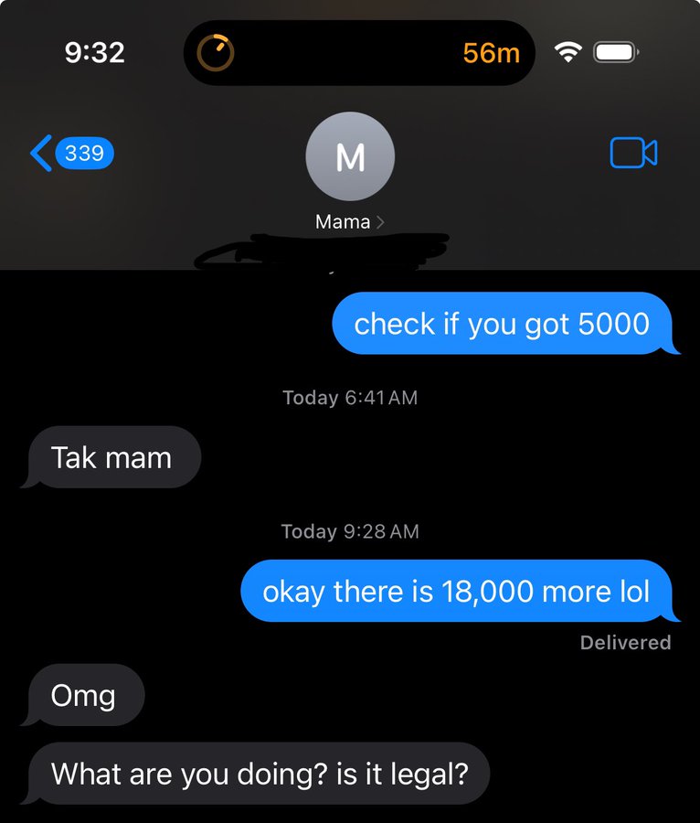 lynk0x's tweet photo. If your mom doesn’t question the legality of your money, you’re definitely not making enough. https://t.co/Zt1nKSQn2A