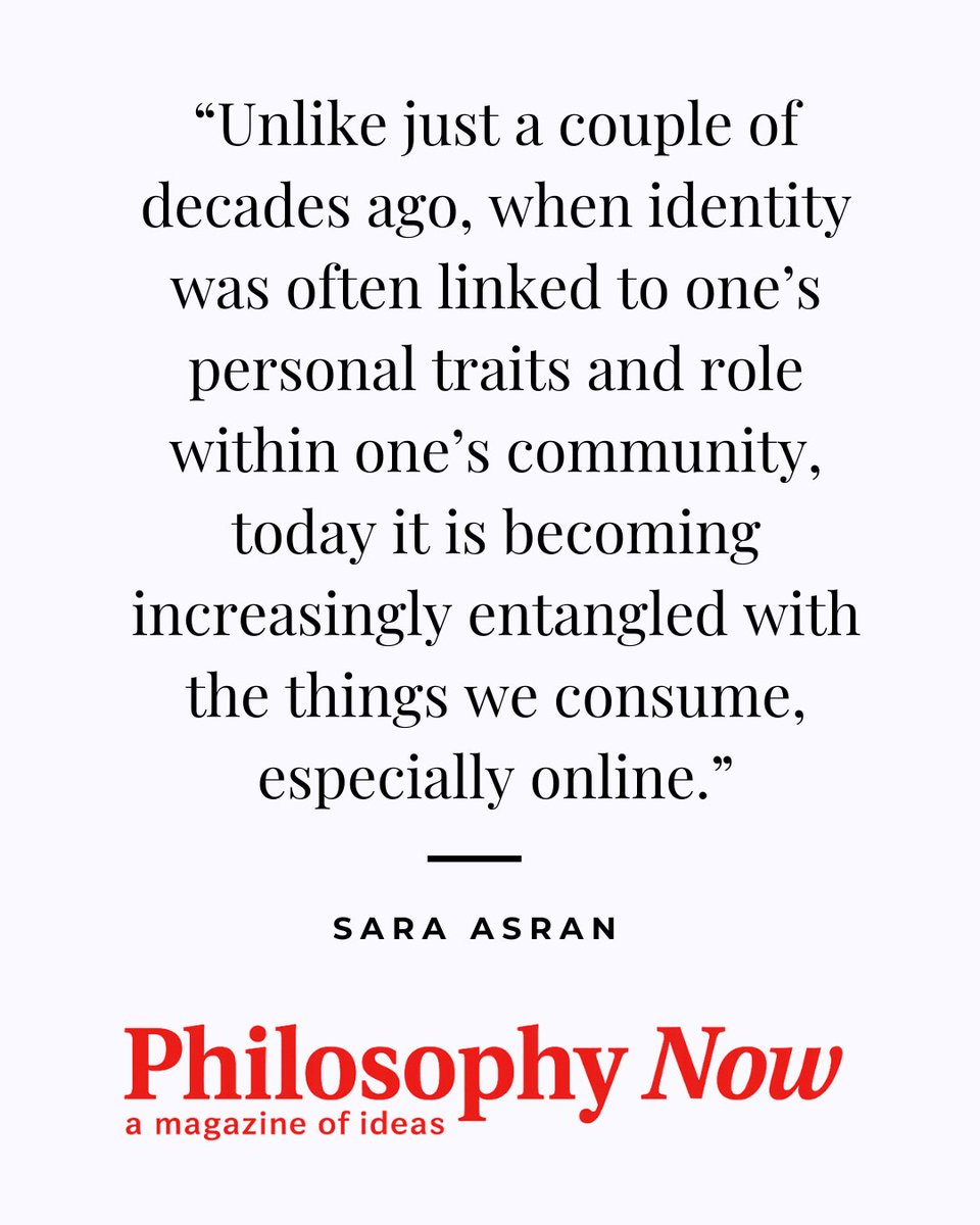 PhilosophyNow's tweet image. In "#Identity in the Age of Connectivity" (issue 172, link in bio, direct link in stories), Sara Asran explores how #digitallife reshapes who we think we are, from what we buy, to what we post, to how we present ourselves to others: philosophynow.org/issues/172/Ide…