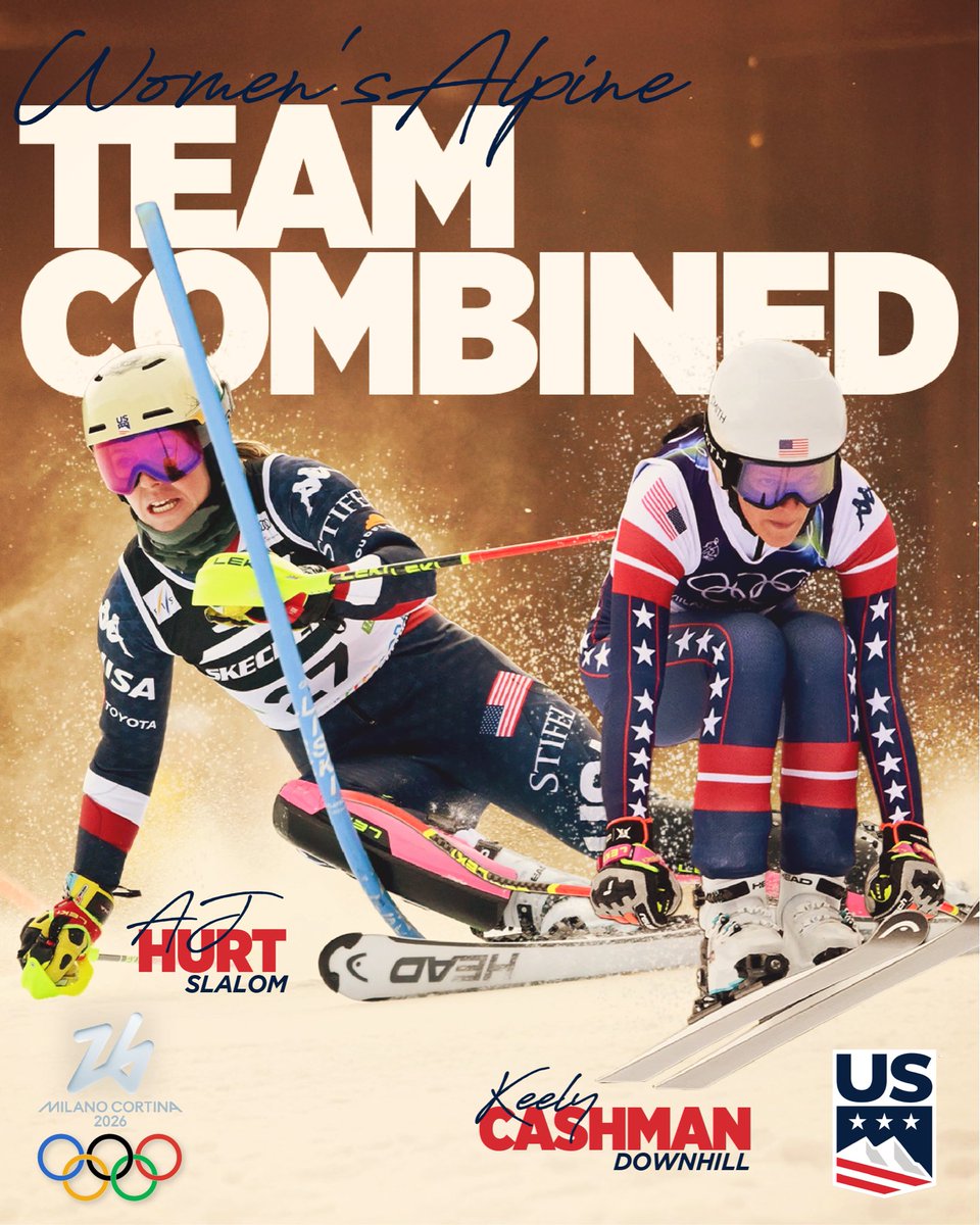 usskiteam's tweet image. The teams are set 👊 Meet your women’s alpine team combined duos‼️⤵️

⭐️ USA 1 - @_BreezyJohnson + @MikaelaShiffrin 
⭐️ USA 2 - Jackie Wiles + Paula Moltzan
⭐️ USA 3 - Bella Wright + Nina O’Brien 
⭐️ USA 4 - Keely Cashman + AJ Hurt 

Tune in tomorrow February 10, downhill at 4:30…