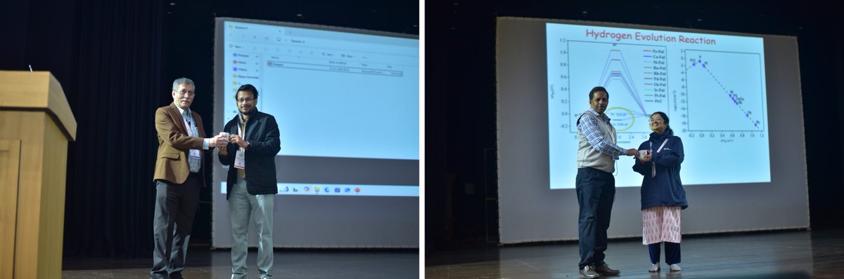 prasunchem's tweet photo. Technical session 5 of NaMoSBio 2026 international conference at IISER Kolkata, India (https://t.co/hf5F0ES9Jt): Awarding the students for asking the best question in the lectures of Prof. Sourav Pal and Prof. Swapan Pati. https://t.co/PjErg2MJ3a
