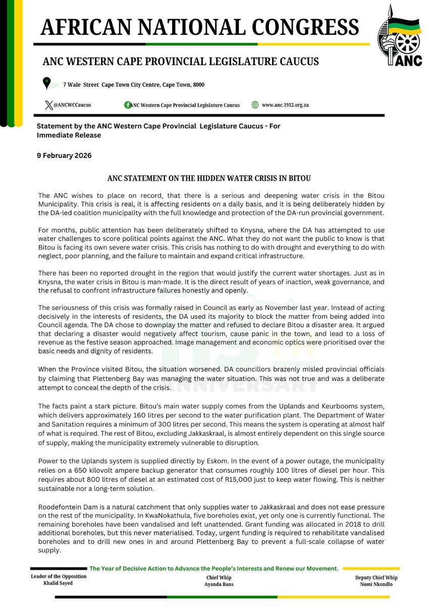 ANC Western Cape Caucus tweet media