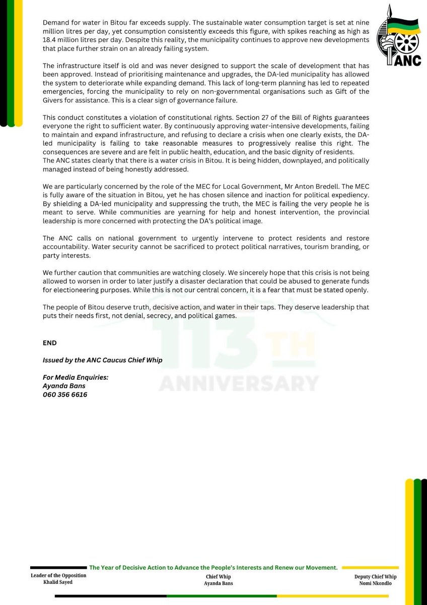 ANC Western Cape Caucus tweet media