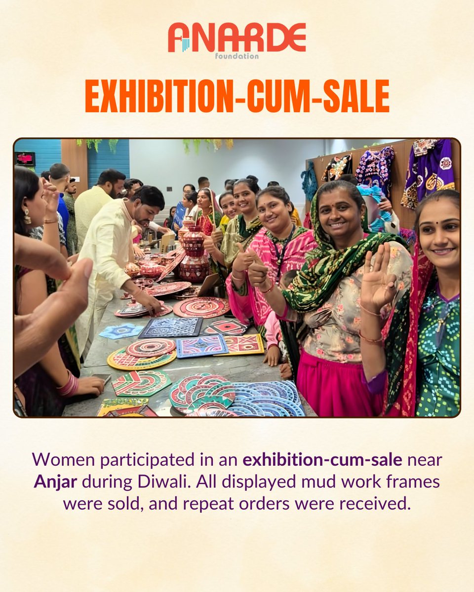 anardeindia's tweet photo. Among them were four women who would go on to turn learning into livelihood.

During the training, the women learned soil preparation, frame making, and traditional mud work designs using varied colour combinations. https://t.co/ilTLkhRoMv