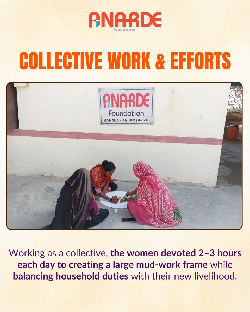 anardeindia's tweet photo. Among them were four women who would go on to turn learning into livelihood.

During the training, the women learned soil preparation, frame making, and traditional mud work designs using varied colour combinations. https://t.co/ilTLkhRoMv