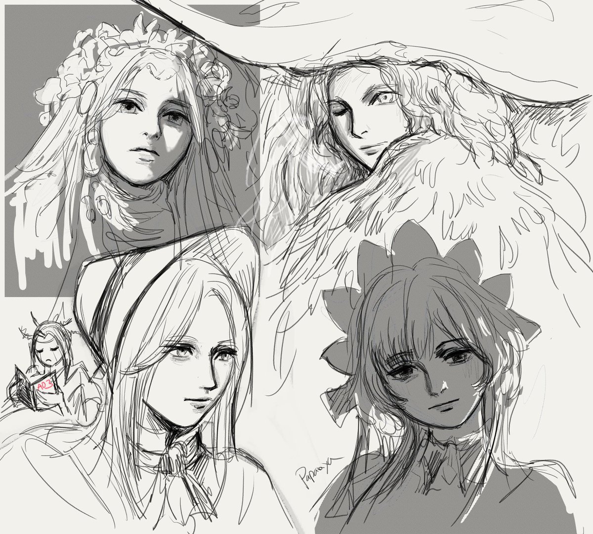 airapapaaya's tweet image. Dolls warm up doodles