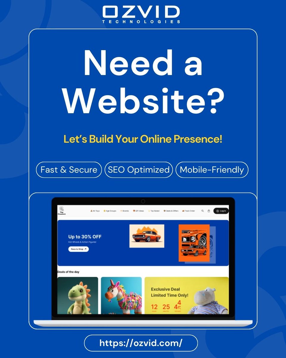 Need a Website?   

Your website is your brand’s first impression - make it count.  

Stand out online with a fast, modern, and conversion-ready website by OZVID Technologies. Let’s turn your ideas into a powerful online presence.   

 #ozvid #WebDevelopment #Website