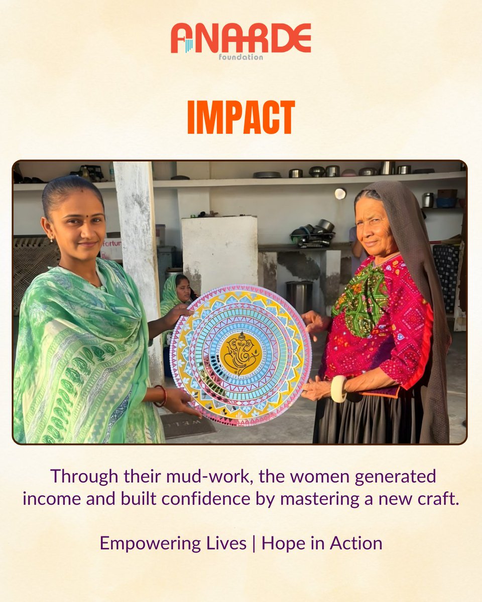 anardeindia's tweet photo. Their handcrafted frames were later showcased at a Diwali exhibition-cum-sale at nearby company of Anjar, where they received an encouraging response and repeat orders.  This journey shows how shared learning can spark individual leadership https://t.co/vPyfJdv4Ee