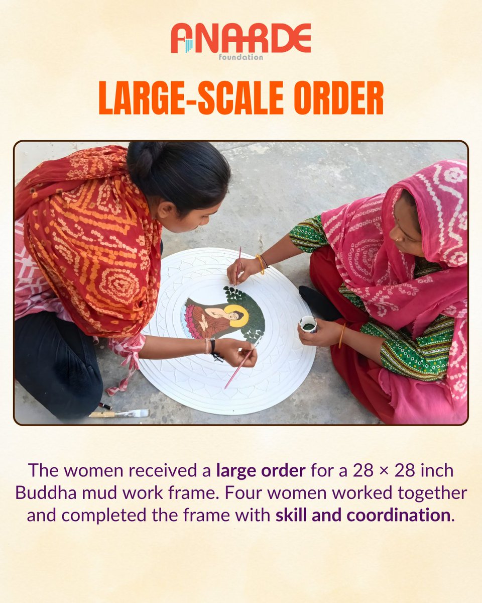 anardeindia's tweet photo. Their handcrafted frames were later showcased at a Diwali exhibition-cum-sale at nearby company of Anjar, where they received an encouraging response and repeat orders.  This journey shows how shared learning can spark individual leadership https://t.co/vPyfJdv4Ee