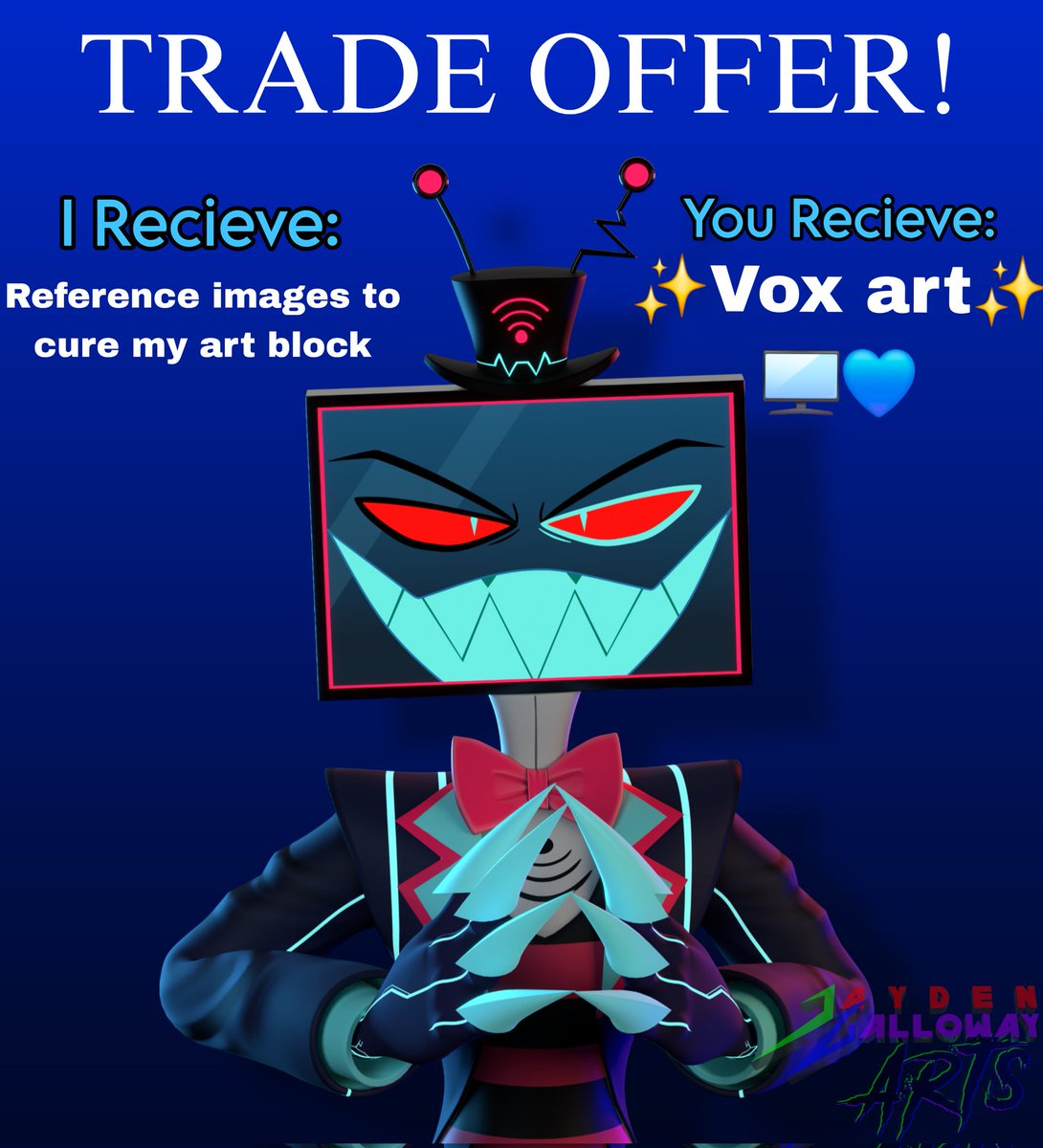 g52844769's tweet photo. Just a little something here...
🖥💙

Vox model: @LukaszBorges
Render: Me
Post-editing: Me

#HazbinHotel #HazbinHotelVox #Vox #voxhazbinhotel

(Going through art block fucking sucks 😭) https://t.co/CXGoTJaAt9