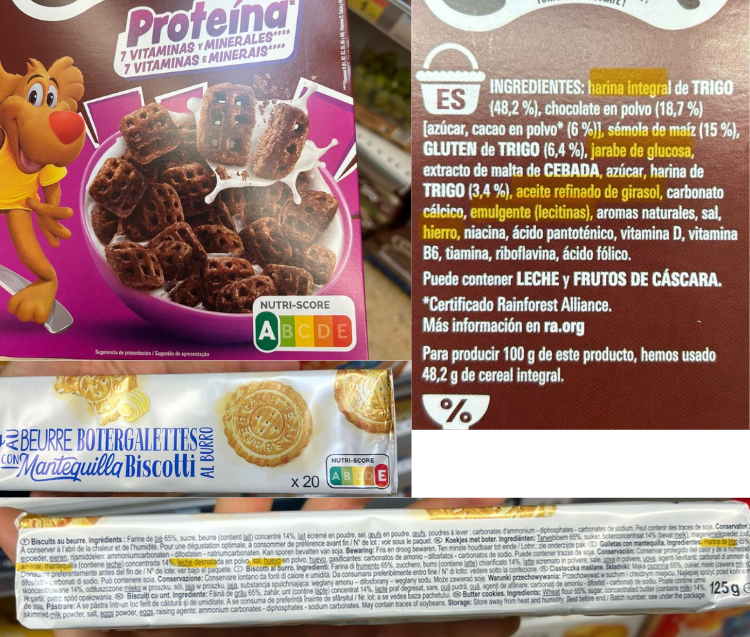 Rustkolnikoff's tweet image. "Yo antes comía bien (nutri-score A) pero claro, metía carbohidratos, como las galletas por ejemplo. Ahora que los he quitado estoy mucho mejor"

- Los "carbohidratos" (lmao) que comía:
Nutri-score A: harina integral, jarabes, aceite refinado de girasol, emulgente, hierro…