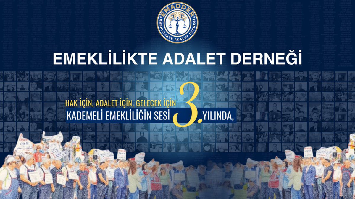 📣📣 EMADDER 3 YAŞINDA 📣📣

Bugün EMADDER’in 3. yılı <a href="/EmadDernegi/">EMEKLİLİKTE ADALET DERNEĞİ ⚖️</a> 

Bu 3 yıl; susanlara inat konuşmanın,
bekleyenlere inat yürümenin, “olmaz” diyenlere inat olur demenin adıdır.

Biz bu yola kolaydan çıkmadık.
Görmezden gelindik, ötelen­dik, yok sayıldık. Ama VAZGEÇMEDİK.
Çünkü
