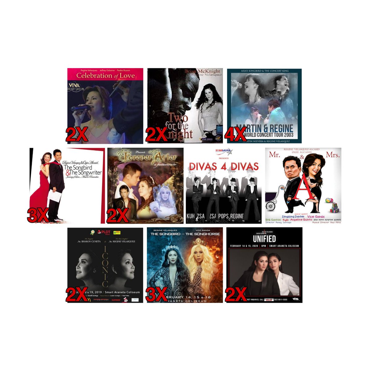 Including SUPERDIVAS, 30 nights na si ate reg sa araneta.