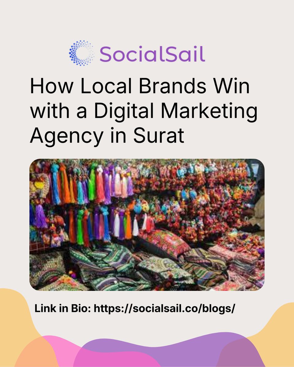 socialsailofcl's tweet image. Local brands in Surat are moving beyond walk-ins and word-of-mouth to win customers online. 
In today’s market, visibility means growth.
And with smart digital marketing, even small local brands can compete big.
#SuratBusiness #DigitalGrowth #LocalBrands #Digital