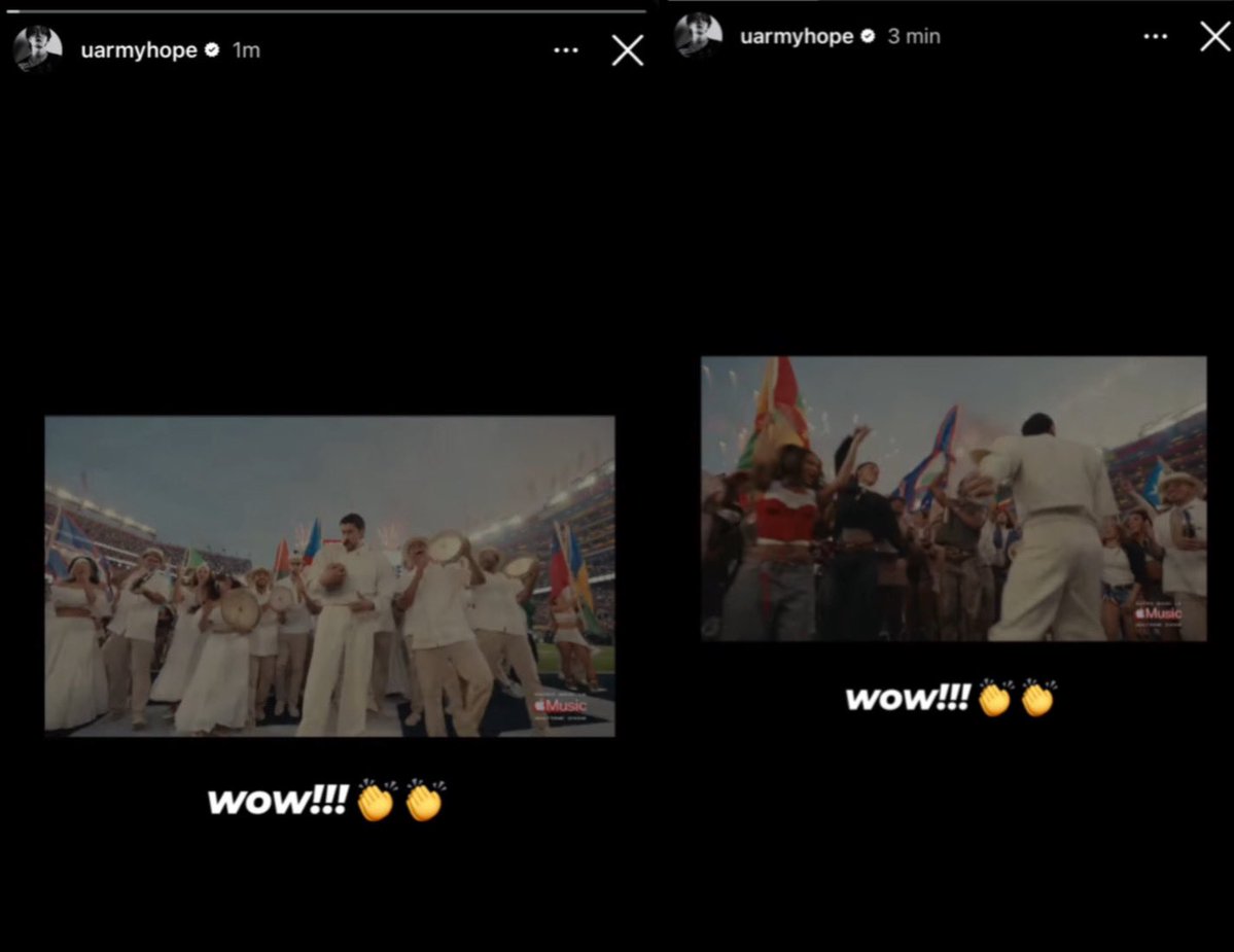 Bad bunny recibiendo críticas de gringos nadaqueverientos diciendo q fue la peor bla bla bla y tenemos al mismísimo j-hope posteando su presentación y justo en la parte donde salen todas las banderas del continente americano 🗣️

Él es "mi gente latino (i'm korean)"