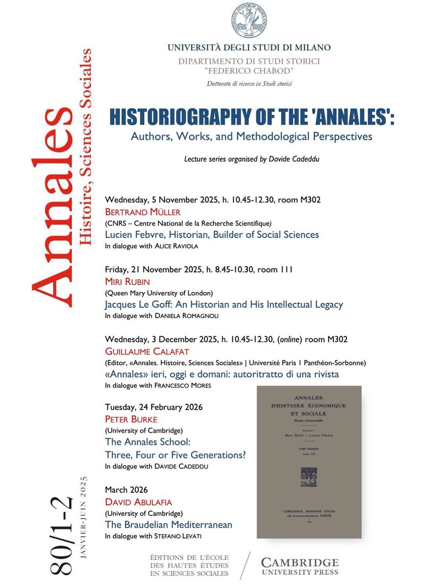 NEXT STOP: Peter Burke (<a href="/Cambridge_Uni/">Cambridge University</a>), tuesday, 24 february 👇🏼 <a href="/LaStatale/">Università degli Studi di Milano</a>