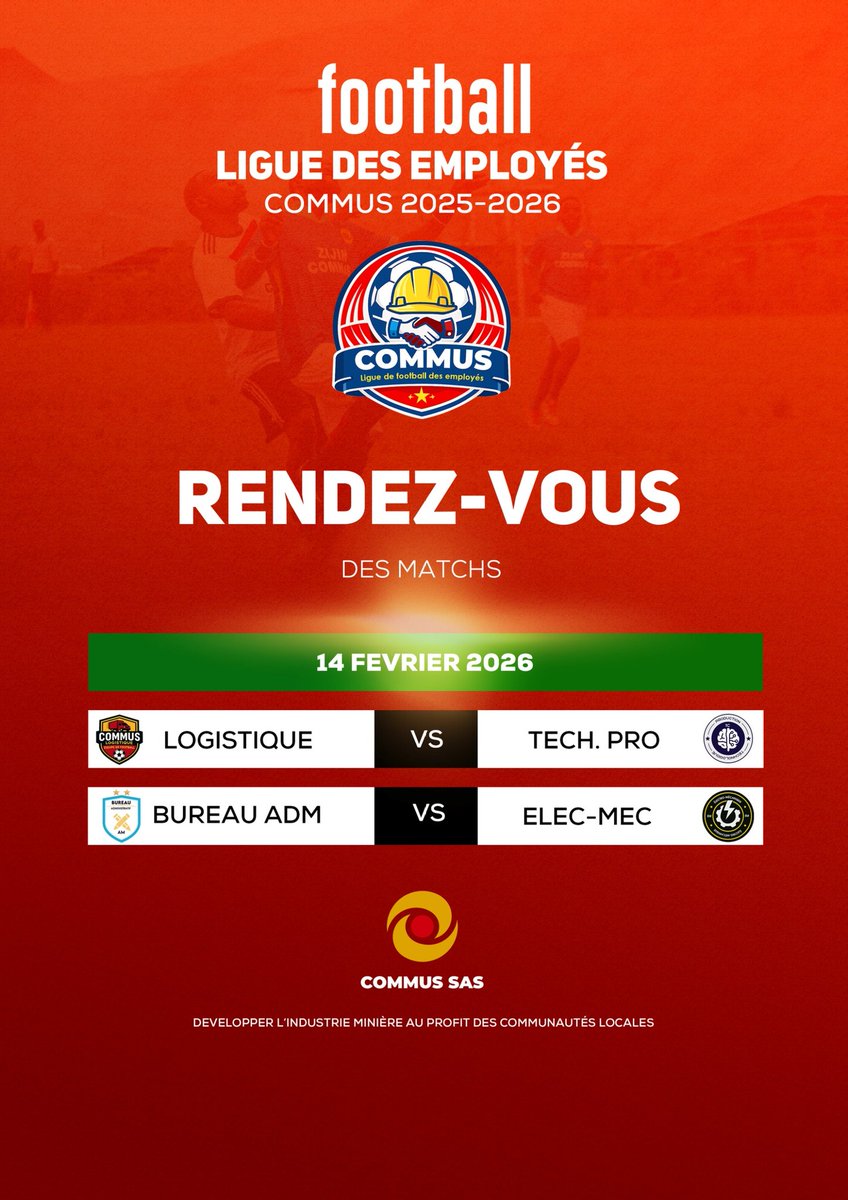 COMMUS_SAS's tweet photo. Ligue des Employés COMMUS

La Fonderie s’impose avec autorité 4-0 face à l’équipe Mixte.
Rendez-vous le week-end prochain pour deux belles affiches à ne pas manquer ! https://t.co/54tb7YKkrs