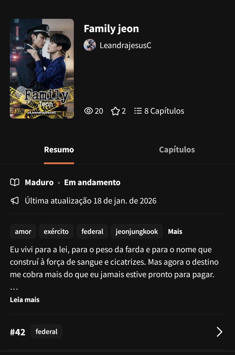 LeandraARMY18's tweet photo. Minha nova fanfic FAMILY JEON 

● e a primeira vez que posto uma fanfic,pq era tudo rascunho e não tinha essa coragem para posta.

#fanficjikook #jikook #fanfics #kookmin #familyjeon https://t.co/SXGtSe9jjt