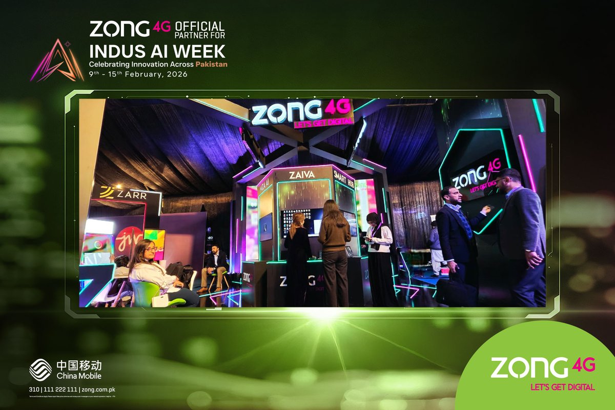 Zongers's tweet photo. Shaping the future through innovation ✨
Zong proudly partners for Indus AI Week to celebrate AI-led innovation and forward-thinking conversations across Pakistan.
#Zong4G #LetsGetDigital #IndusAIWeek #AIInnovation #DigitalProgress https://t.co/NPfFZwSaD3