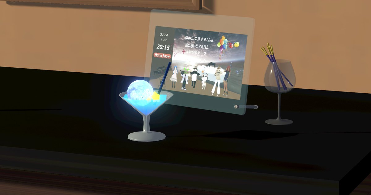 こちらのカクテル（クラフトアイテム）は
“Marinの旅するLive” 上映会＆トークイベント
"Marin Snow" Special Flight
イベントで無料配布されます。
cluster.mu/e/58600e7f-c5e…
#マリン旅