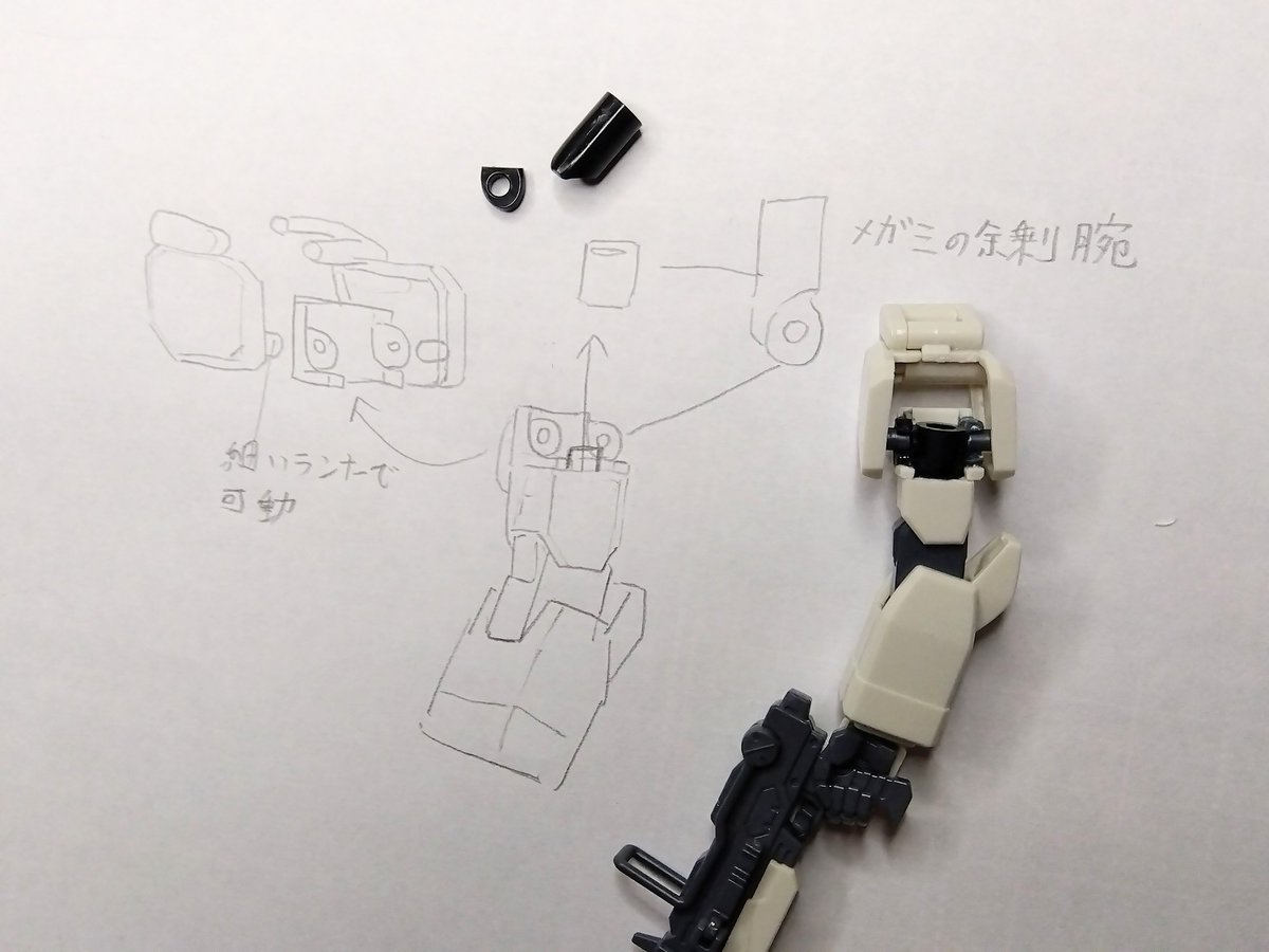 褐色黒髪ツインお団子MSメガミうちのこちゃんの進捗です
色々加工して腕付けられるようにしましたよ
肩アーマーは腕を上げた時に干渉するだろうと思って可動するようにしました💪