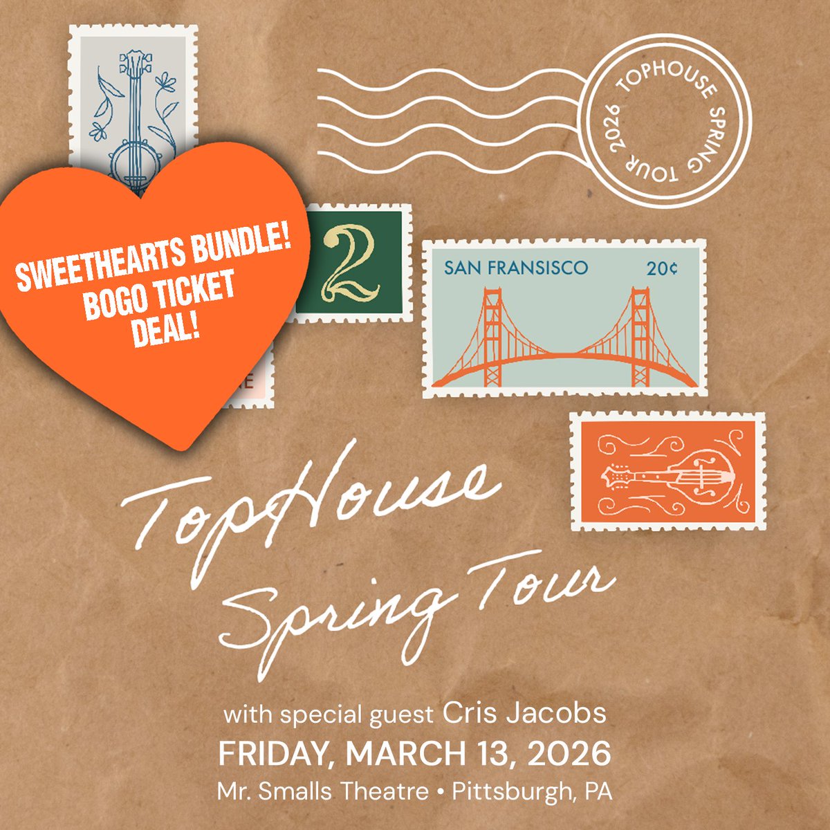 opusoneprod's tweet photo. For a limited time, we are running a buy-one, get-one ticket promotion. Use the code LOVE to lock in your sweetheart's next special night out.
Friday, March 13th
#TopHouse Spring 2026 Tour with special guest @CrisJacobsMusic
🎟 Buy Tix: https://t.co/i0e66Xd4xB https://t.co/Whji1d7Qtr