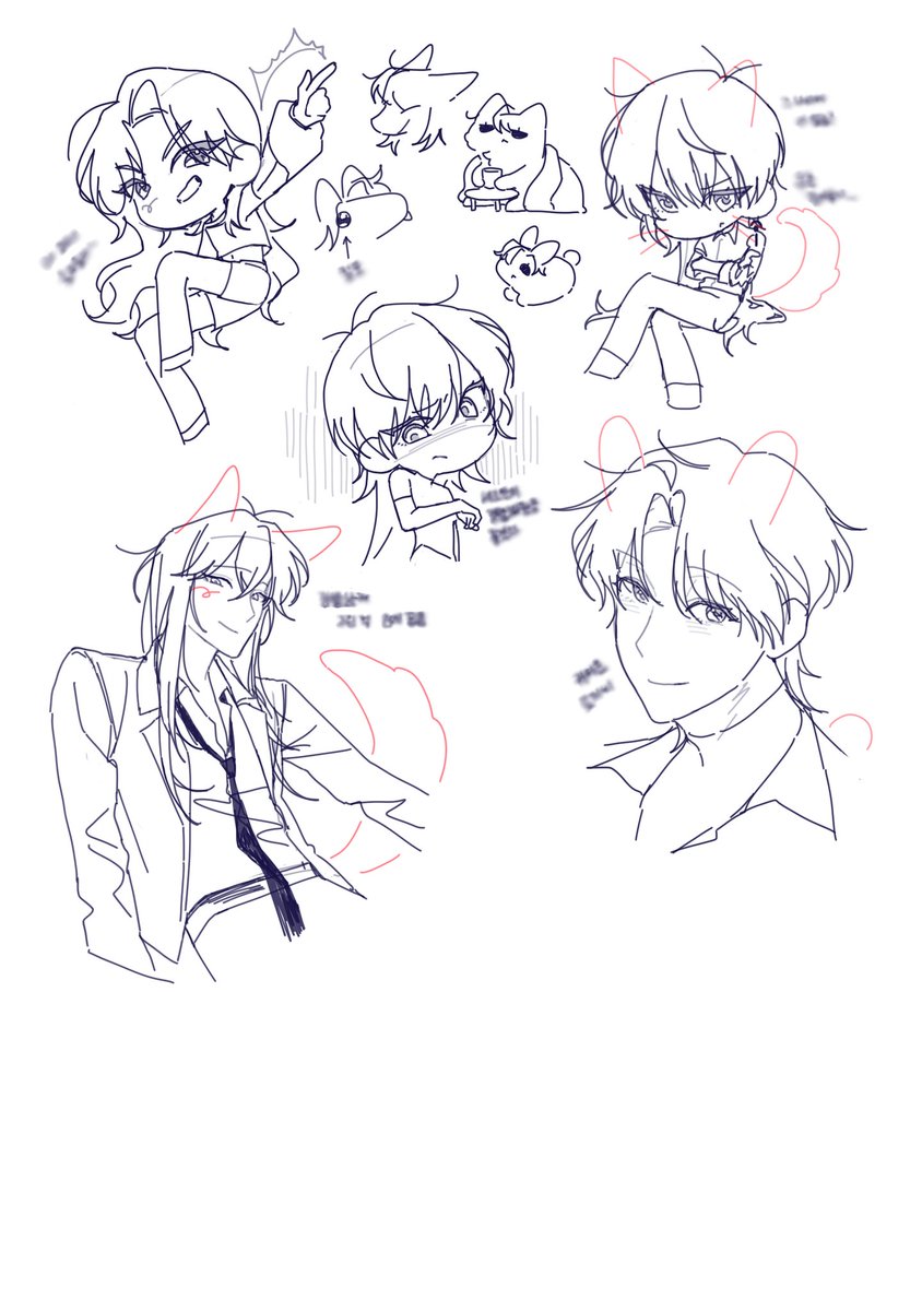 오늘치 그림
자캐 에쓰디랑 친구캐 낛
낙서는 30분동안 고민하고 10분동안 그리는 것 같음 결국 여백남기고 끝내버림