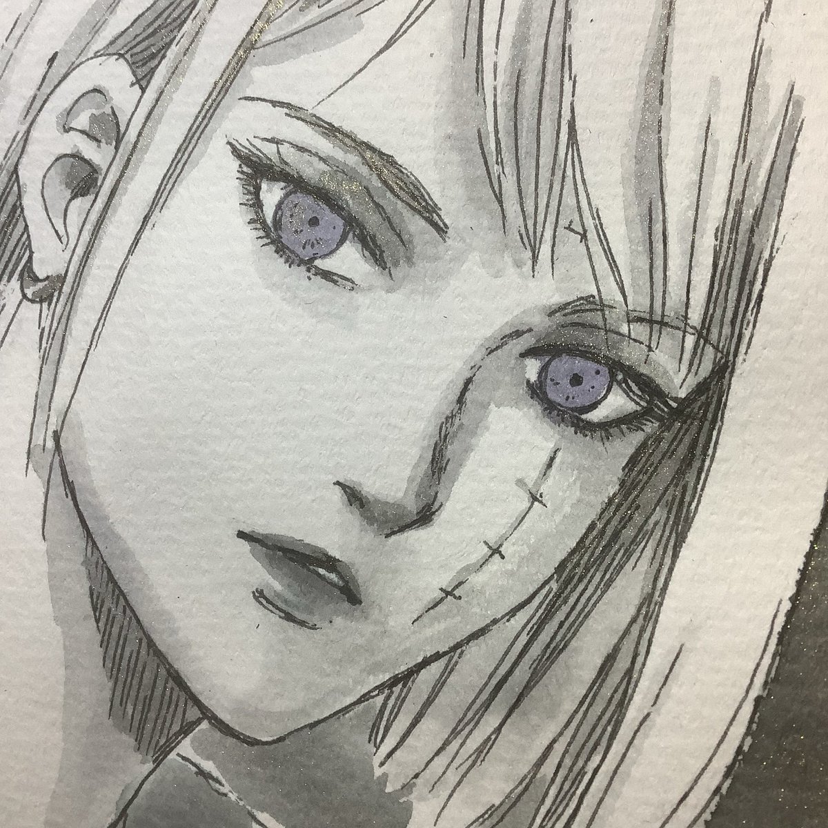 ラメインクなのでキラキラするんだけどわかるかな