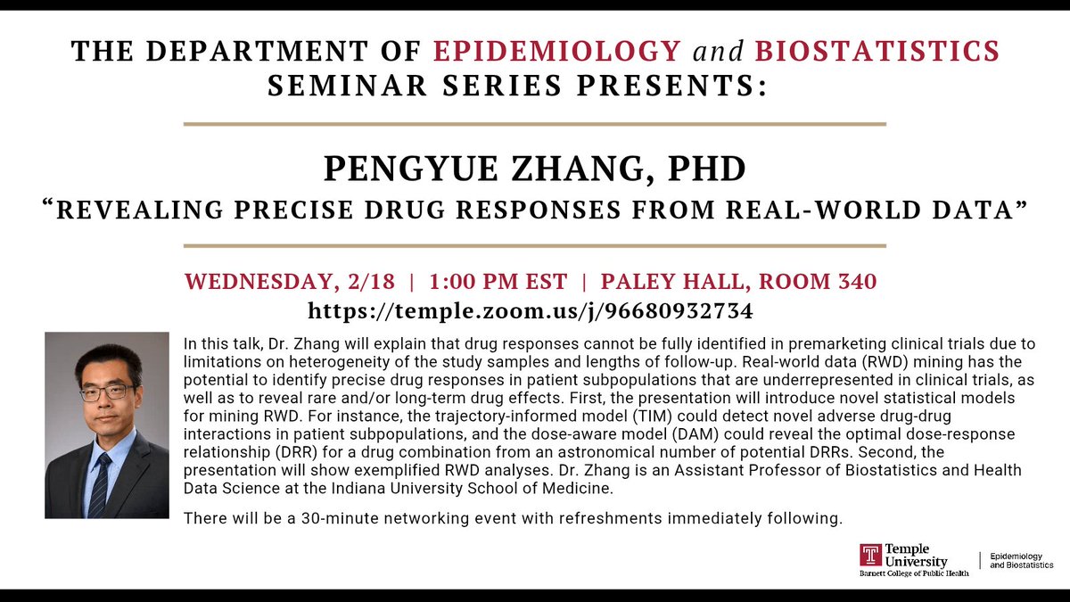 Temple Dept. of Epidemiology & Biostatistics tweet media