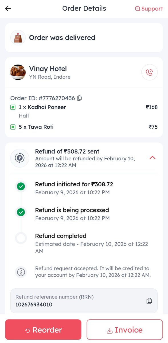 <a href="/zomato/">zomato</a> this is unacceptable.
I placed a prepaid order, your delivery partner marked it as delivered without delivering anything, stopped picking my calls,&amp; I was left hungry and waiting.
All Zomato did was refund the amount.
Is refund the solution for cheating customers?
#Zomato