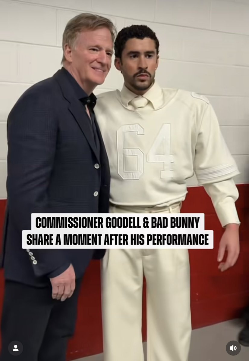 DavidFaitelson_'s tweet image. El hombre detrás de todo…
El Comisionado de la NFL, Roger Godell @nflcommish merece el reconocimiento por haber soportado muchas presiones y críticas cuando decidió que Bad Bunny sería el artista del Superbowl LX…
El mejor, el más inteligente, audaz, visionario y valiente…