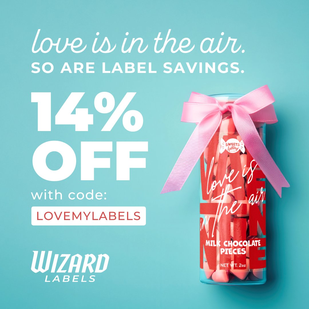 wizardlabels's tweet photo. Love is in the air. And for a few days, label savings are too. Take 14% off your labels with code: LOVEMYLABELS

💗 Limited time
✨ Reliable, made-to-last labels
🪄 One less thing to worry about https://t.co/d2TwAhMQGC