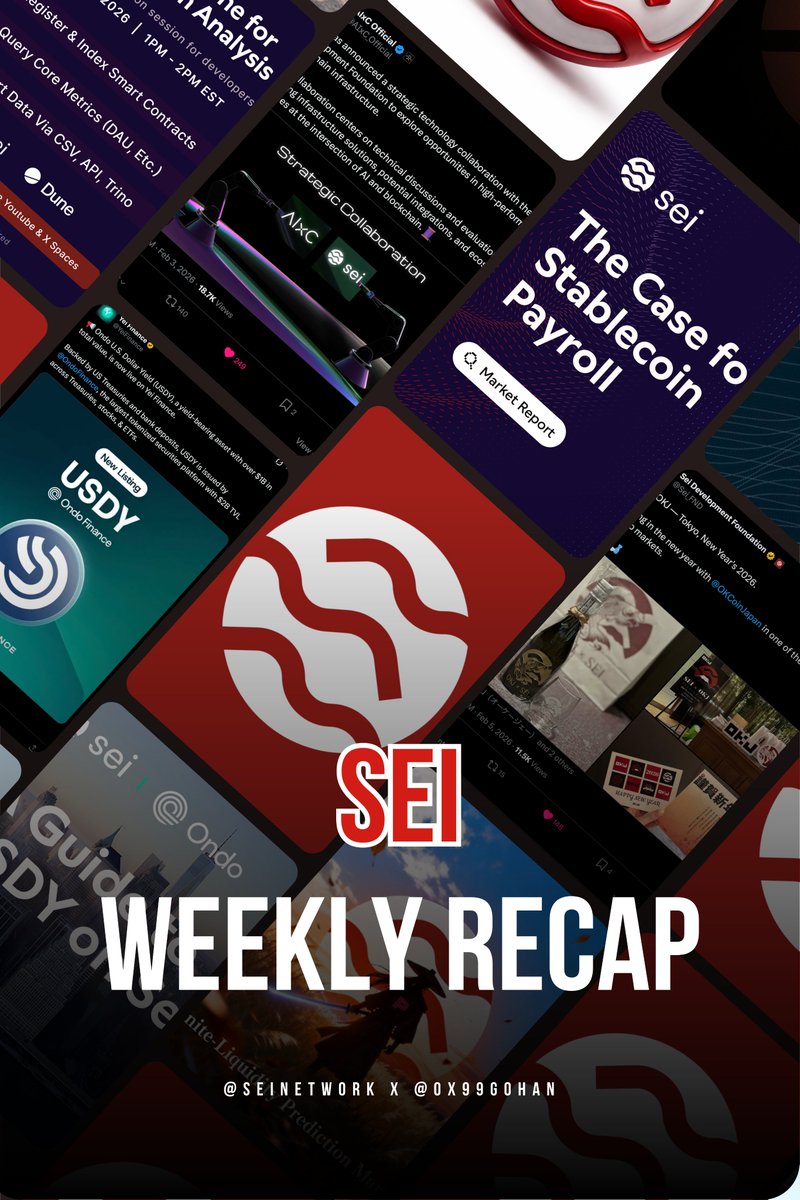Sei Weekly Recap – Signal Check

Not a flashy week. This was a “rails getting stronger” week tbh.

Everything kept stacking on <a href="/SeiNetwork/">Sei</a>:

▸ AI partnerships pushing into real-world use cases
▸ Stablecoin payroll moving from idea to actual flow
▸ USDY spreading deeper across