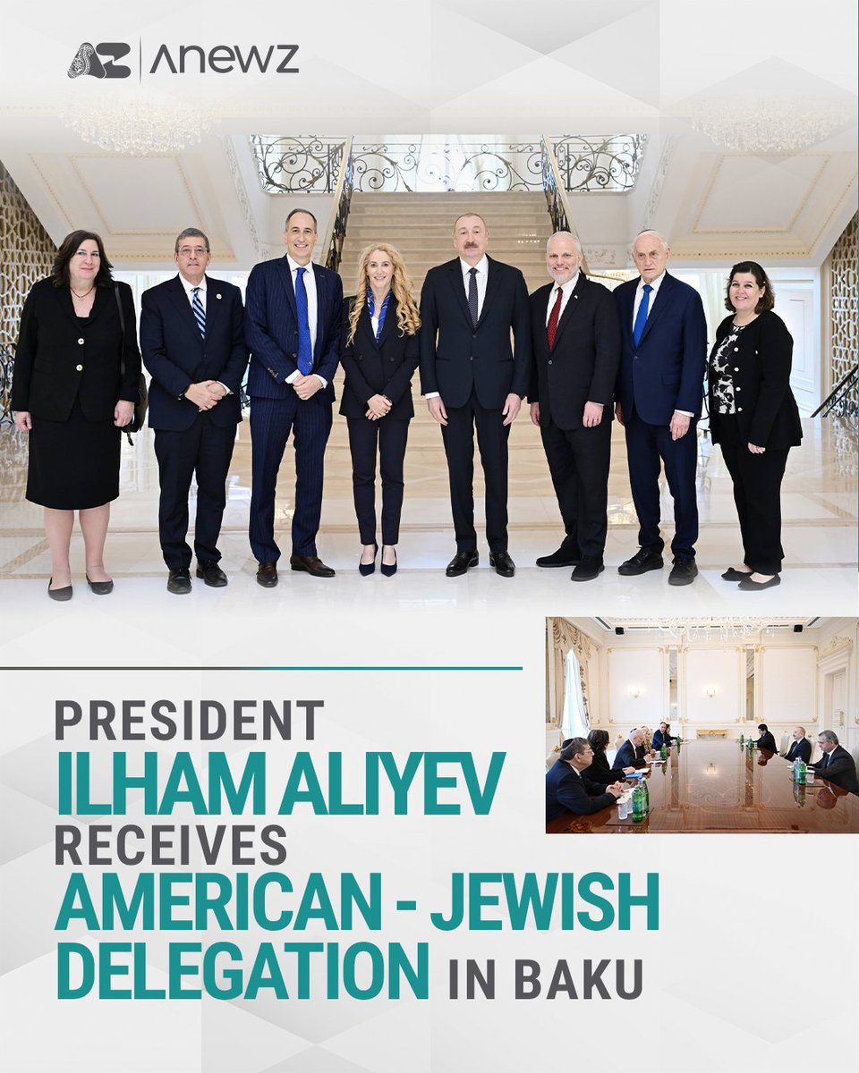 RT by @mikenov: A delegation from the Conference of Presidents of Major American Jewish Organisations in the United States met with President Ilham Aliyev in Baku, Azerbaijan on Monday. The contingent then continued to Israel to engage with top government officials regarding regional security… pic.