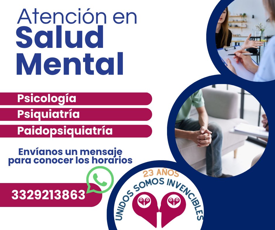 Buscas atención con algún profesional de salud mental, envíanos un mensaje por Whatsapp para conocer las diferentes opciones que tenemos a costos accesibles.