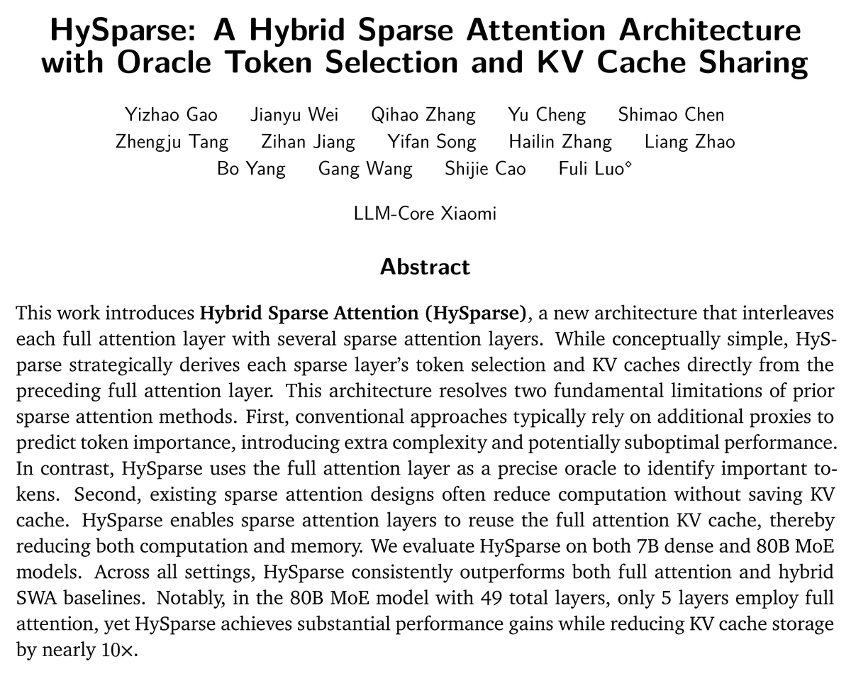 Sparse attention has existed for years. However: 1. selecting the right ...