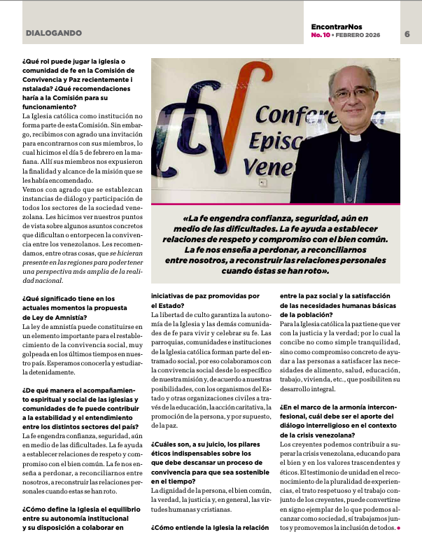 Mons. Jesús González de Zárate confirmó que la Iglesia Católica conversó con la Comisión de Convivencia y Paz: «recomendamos que se hicieran presente en las regiones para poder tener una perspectiva más amplia de la realidad nacional».Más en #EncontrarNos👉drive.google.com/file/d/1Dc4vQX…