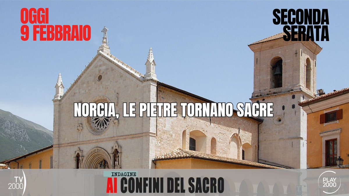 TV2000it's tweet photo. #IndagineAiConfiniDelSacro
La Basilica di #SanBenedetto a #Norcia torna alla sua missione: non solo monumento, ma luogo di preghiera. Un #restauro, dopo la scossa 2016 che distrusse oltre l’80% della struttura, che restituisce anima alla città e speranza ai fedeli.
📺Oggi #9febbraio in seconda serata su #Tv2000