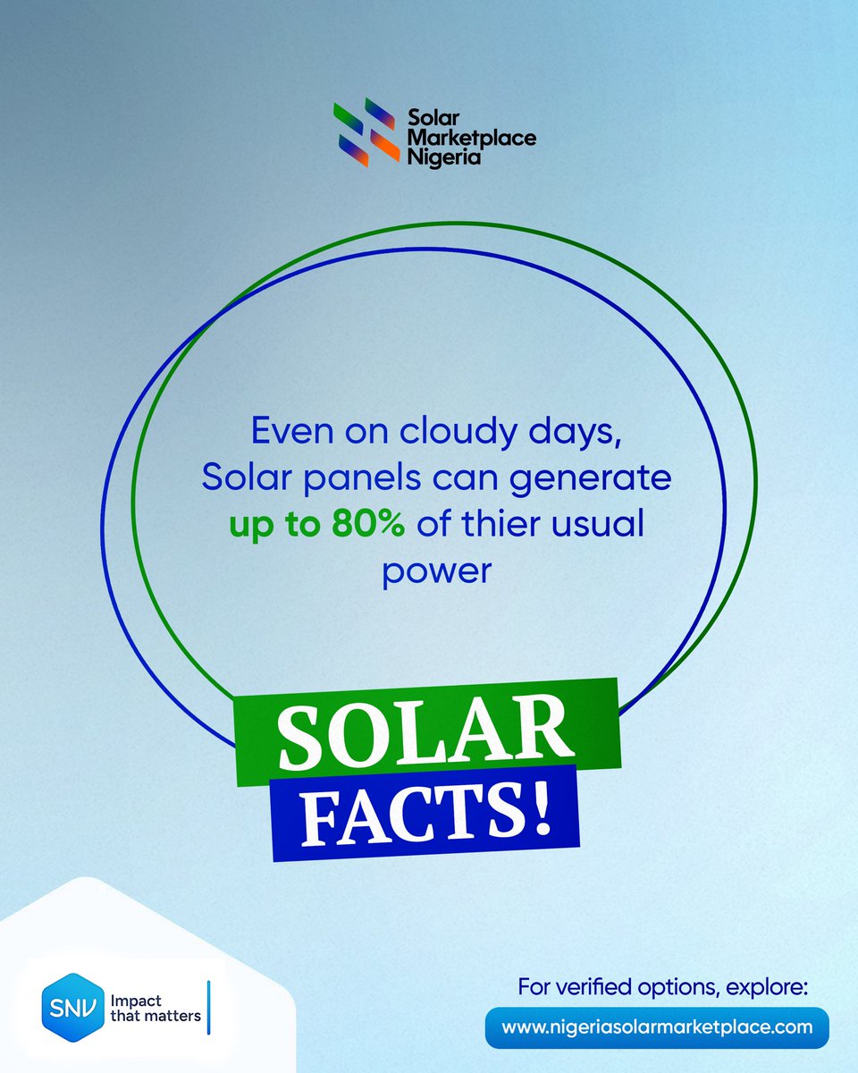 Solar is sustainable in more ways than one.

Invest in energy that works for your home, your budget, and the planet.

Make the switch to solar today, visit nigeriasolarmarketplace.com today!

#NigeriaSolarMarketPlace #SNV #Solar