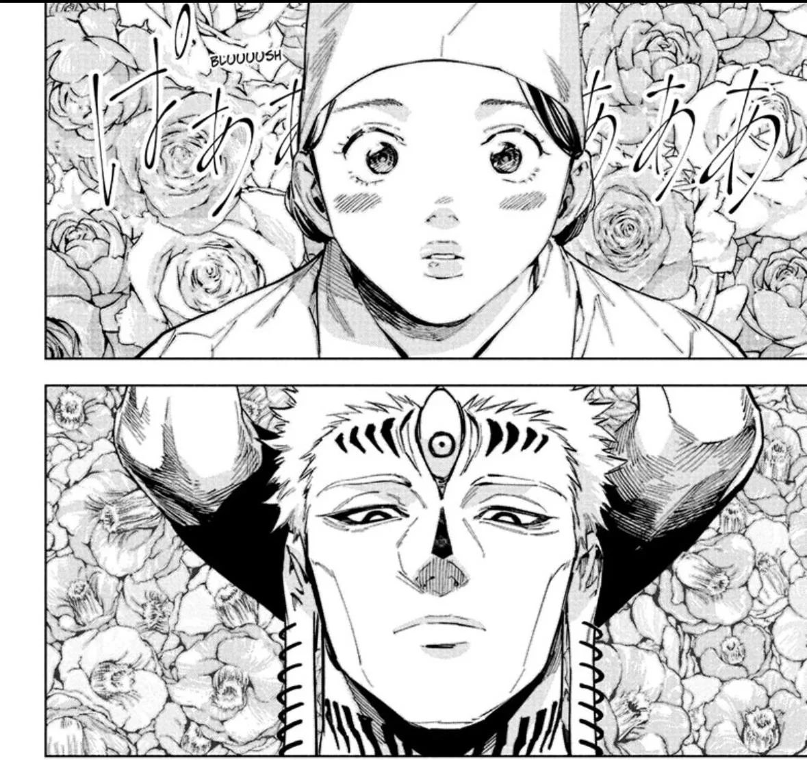 The roses behind both of them imply it’s mutual